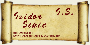 Isidor Šipić vizit kartica